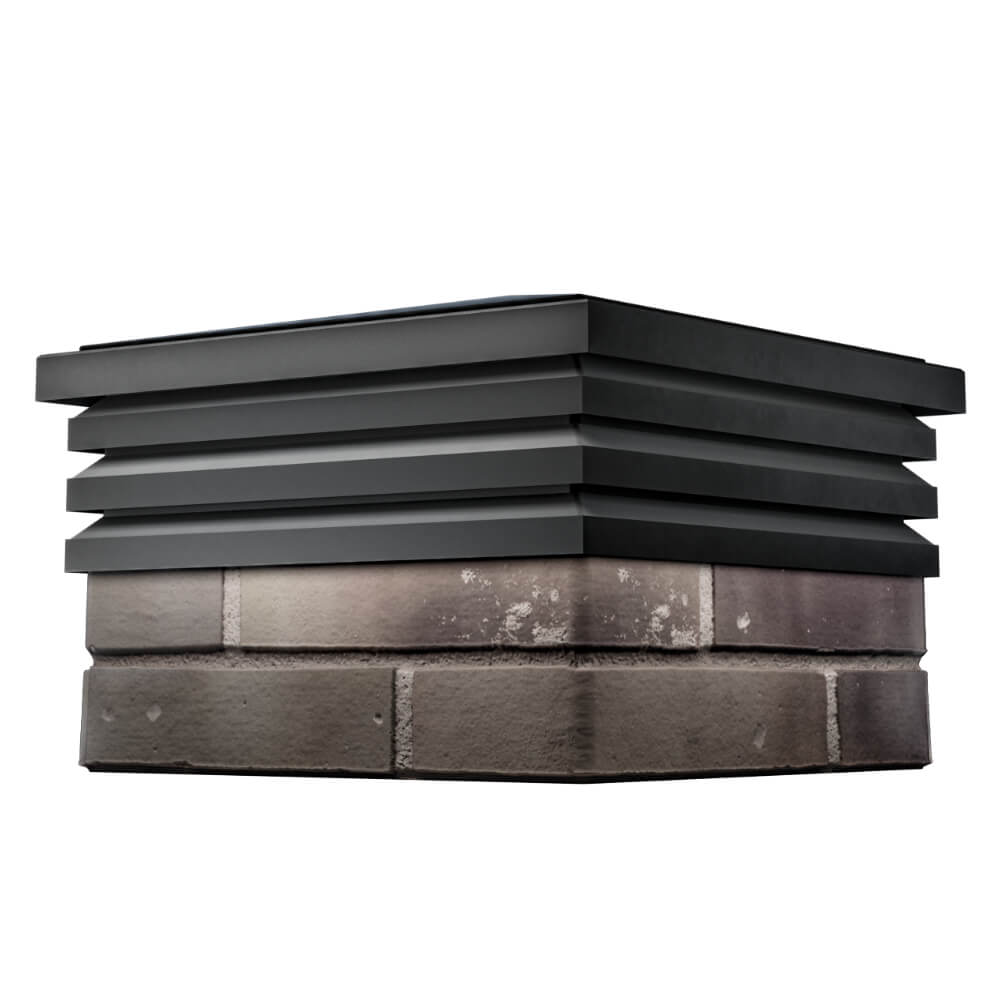 Колпак Zking Бона ХайТек Черный на столб 1.5х1.5 кирпича (385х385мм)